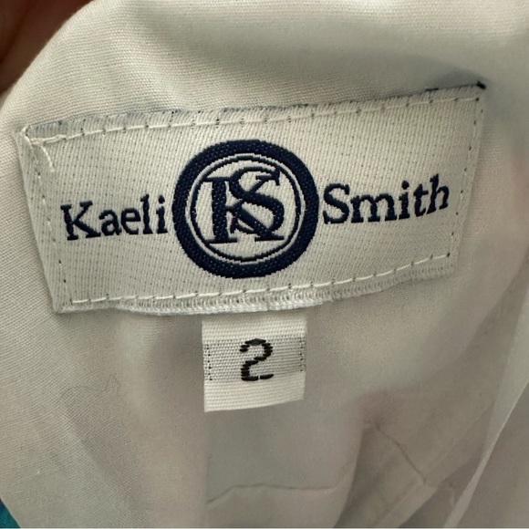 NWT Kaeli Smith Mini Strapless Dress Women's 2 Blue Pink Tropical Cruise Beach - Picture 8 of 10